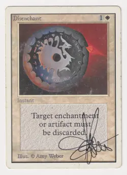 Signed Disenchant HP Unlimited Edition Artist Amy Weber 1993 MTG Magic Vintage! - Image 1