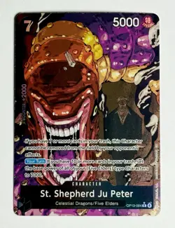 One Piece St. Shepherd Ju Peter OP13-084 Super Rare Alt Art English Foil Card - Image 1