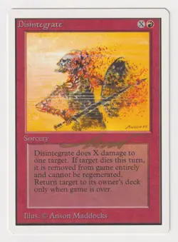 Gold Signed Disintegrate MP Unlimited Artist Anson Maddocks 1993 WOTC MTG Magic! - Image 1