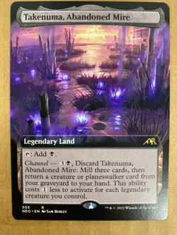 MTG 1x EXTENDED ART Takenuma, Abandoned Mire 505 Neon Dynasty Magic the x1 NM - Image 1