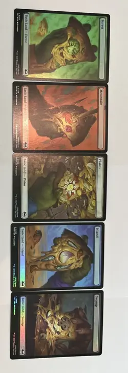 Full Set Basic Lands - SURGE Foil - Plains Swamp Forest Island Mtn MTG TMNT 5x - Image 2