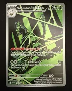 Pokemon Team Rocket's Spidops 187/182 Illustration Rare - Destined Rivals NM - Image 1