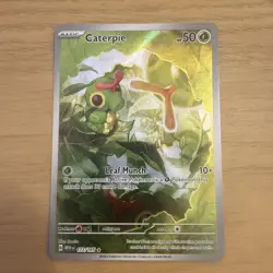 Pokemon TCG Caterpie 172/165 Scarlet Violet 151 Art Rare English Edition NM - Image 1