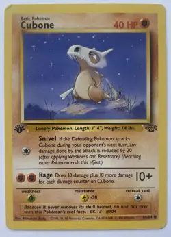 Cubone 50/64 1st Edition Jungle Common WOTC Vintage Pokemon TCG - Image 1