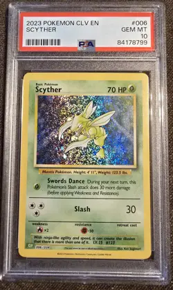 Pokemon TCG Classic CLV EN 006/034 Scyther PSA Gem Mint 10 - Image 1