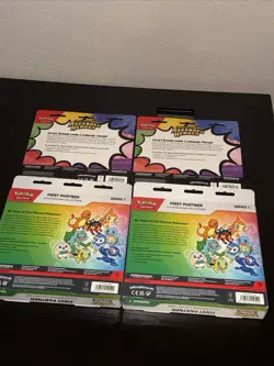 Pokemon Lot 2x First Partner Illustration Collection And 2x Larry Double Packs - Image 2