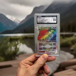 CGC 10 ERROR Pokemon Regidrago VSTAR #201 Rainbow Rare INSUFFICIENT INK MISPRINT - Image 1