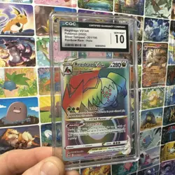 CGC 10 ERROR Pokemon Regidrago VSTAR #201 Rainbow Rare INSUFFICIENT INK MISPRINT - Image 2