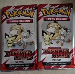 Pokemon Destined Rivals Fun Packs (Sealed Pack with 3 Cards) X2 - fast post - Image 1