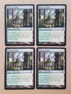 4 Temple Garden Ravnica City Of Guilds MTG Magic The Gathering Cards See Photos - Image 1