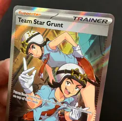 Team Star Grunt 242/198 Scarlet & Violet Trainer FULL ART HOLO Pokemon Card NM - Image 5