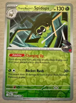 Pokemon TCG Team Rocket's Spidops 020/182 Destined Rival Reverse Holo Rare Card - Image 1