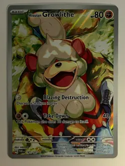 Pokemon Hisuian Growlithe 181/167 Twilight Masquerade Illustration Rare Full Ar… - Image 1