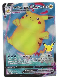 Pokemon TCG: Surfing Pikachu VMAX - 9/25 - Celebrations (25th Anniversary) - NM - Image 1