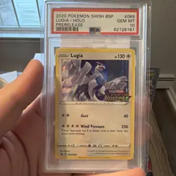 2020 POKEMON SWSH BLACK STAR PROMO PRERELEASE #069 LUGIA-HOLO PSA 10 - Image 1
