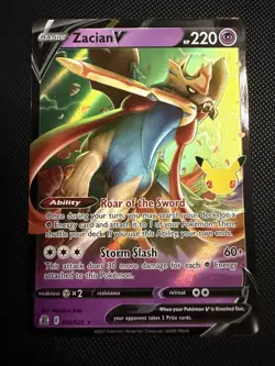 Zacian V 16/25 Ultra Rare Celebrations Pokemon TCG NM - Image 1