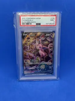 PSA 9 - Pokemon Espeon V Alt Art - Evolving Skies - 180/203 -Ultra Rare TCG SWSH - Image 1