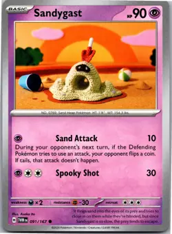 Sandygast - SV06: Twilight Masquerade 091/167 - Common - NM Pokemon TCG - Image 1