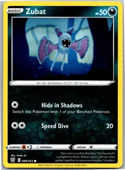 Zubat - SWSH05: Battle Styles 089/163 - Common - NM Pokemon TCG - Image 1