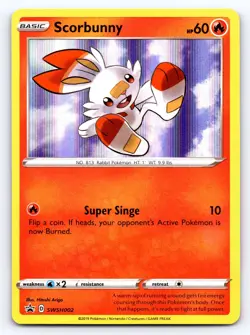 Scorbunny SWSH002 Holo Promo Sword & Shield Promo Pokemon Lightly Played - Image 1