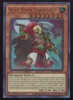 Yu-Gi-Oh! War Rock Bashileos #BLVO-EN097 1st Edition Ultra Rare - Image 1