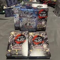 Yu-Gi-Oh Bundle Blue-Eyes White Destiny, Dark world- 1st Edition Sealed lot of 6 - Image 1