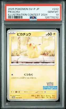 Pokemon Pikachu 242/SV-P Illustration Contest 2024 Promo Japanese Card PSA 10 - Image 1