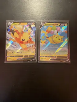 Pikachu v SWSH285 Holo Promo Card And Flying Pikachu V 6/25 Celebrations - Image 1