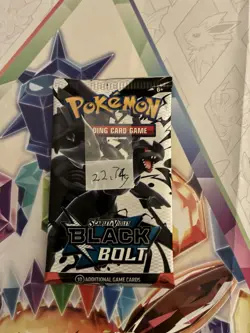 Heavy! 22.74g Pokemon TCG SV 10.5 Black Bolt Booster Pack Sealed! - Image 2