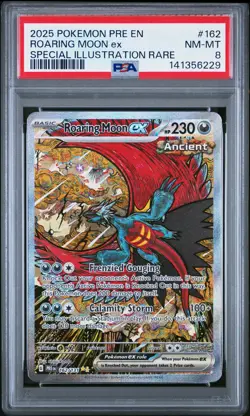 2025 POKEMON PRE EN-PRISMATIC EVOLUTIONS #162 ROARING MOON EX PSA 8 - Image 1