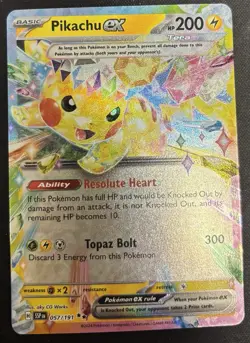 Pikachu EX 057/191 Pokemon Surging Sparks NM - Image 1