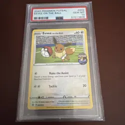 2020 POKEMON FUTSAL #002 EEVEE ON THE BALL PSA 10 - Image 1