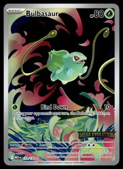 BULBASAUR - 133/132 STAMPED BOX TOPPER Illustration Rare Mega Evolution NM - Image 1