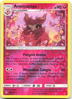 Aromatisse 142/214 Rare Unbroken Bonds Pokemon Reverse Holo Near Mint - Image 1