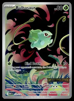 BULBASAUR - 133/132 STAMPED BOX TOPPER Illustration Rare Mega Evolution NM - Image 1