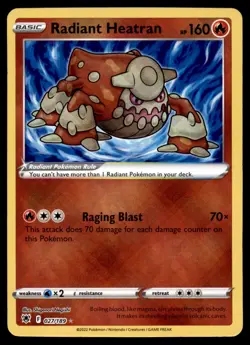 Radiant Heatran 027/189 Radiant Rare Astral Radiance Pokemon Holo Near Mint - Image 1