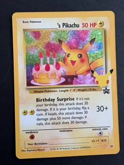 Birthday Pikachu Celebrations Classic Collection Promo Card Pokemon Card - Image 1