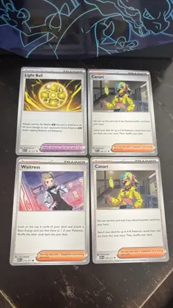Pokemon TCG Trainer & Supporter Card Lot - Light Ball, Canari, Waitress ASC - Image 1