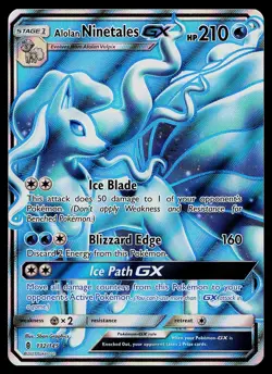 Pokemon Card - Alolan Ninetales GX (Full Art) Guardians Rising 132/145 Holo - Image 1