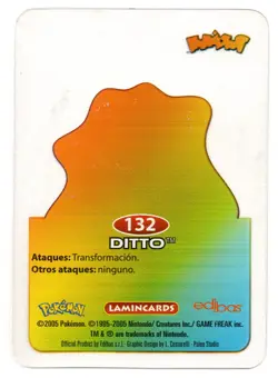 DITTO #132 LAMINCARD COLECCION POKEMON LAMINCARDS 2005 EDIBAS (USADA) - Image 2