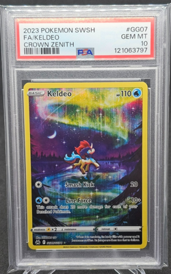 2023 POKEMON SWORD & SHIELD CROWN ZENITH #GG07 FULL ART/KELDEO PSA 10 - Image 1