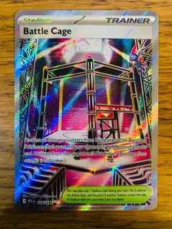 NM! Battle Cage (116/094) Phantasmal Flames Full Art Rare Pokemon Card! - Image 1