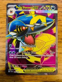 NM! Mega Sharpedo Ex (113/094) Phantasmal Flames Full Art Rare Pokemon Card! - Image 1
