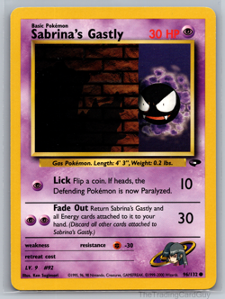 Pokemon Gym Challenge Sabrina's Gastly 96/132 Regular LP - Image 1