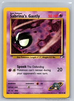 Pokemon TCG Sabrina's Gastly Gym Heroes 93/132 LP - Image 1