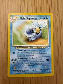 Pokemon Light Vaporeon 52/105 Neo Destiny - Image 1