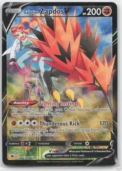 Galarian Zapdos V TG19/TG19 V Rare Astral Radiance Trainer Gallery Near Mint - Image 1
