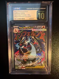 Mega Charizard X ex Pokemon 2025 Black Star Promo UPC 023 CGC PRISTINE 10 - Image 1