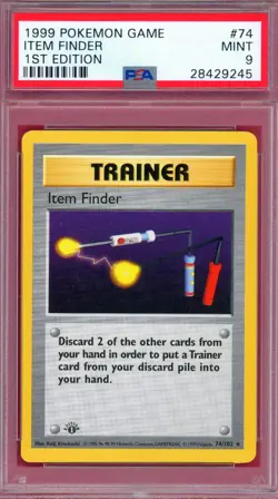 1999 Pokemon Base Set Item Finder 1st Edition #74 PSA 9 - Image 1