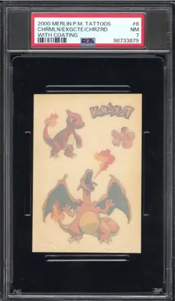 2000 Pokemon Merlin Tattoos | Charizard Charmeleon Exeggcute | PSA 7 - Image 1